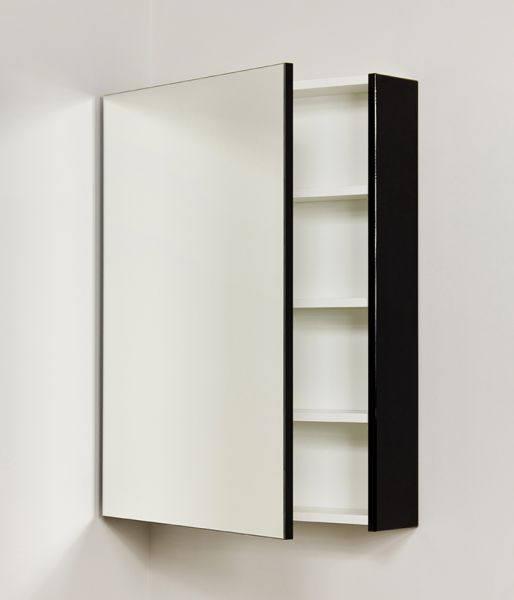 Spiegelschrank Breite 60 cm schwarz glänzend vormontiert SPS6048