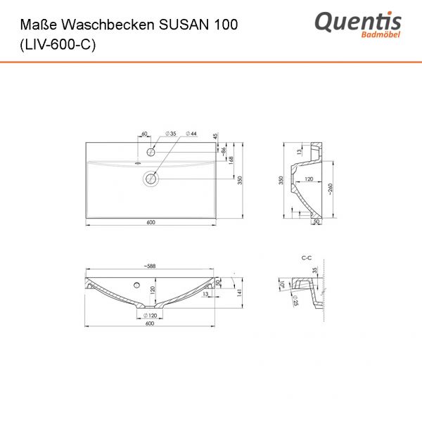 Badmöbelset SUSAN 80 cm Weiß Hochglanz / Eiche Natur, Waschbecken mit Unterschrank, 2 Schubladen, vo