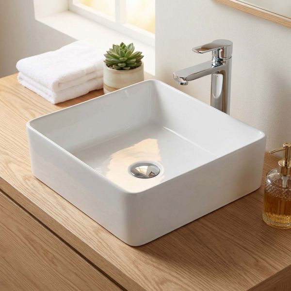 Aufsatzwaschtisch NEO 39, Keramik, weiß
