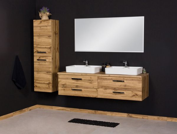 Badmöbel ZENO 160, Doppelwaschtisch mit Unterschrank ZE1662-2L