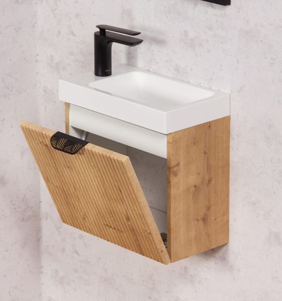 Gäste-WC Möbel FAROS ART, Breite 40 cm, Burlington eiche (FRC-NO40)