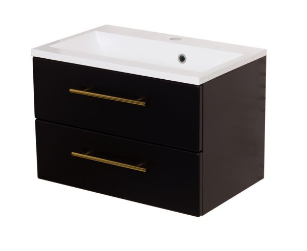 Waschplatz Belli, Breite 60 cm, schwarz matt, BL6048