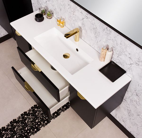 Quentis Badmöbel-Set VICTOR 120, schwarz matt (VIC12048)