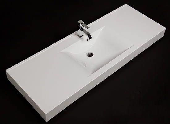 Badmöbel ARUVA Breite 140 cm, schwarz, Waschtischunterschrank montiert