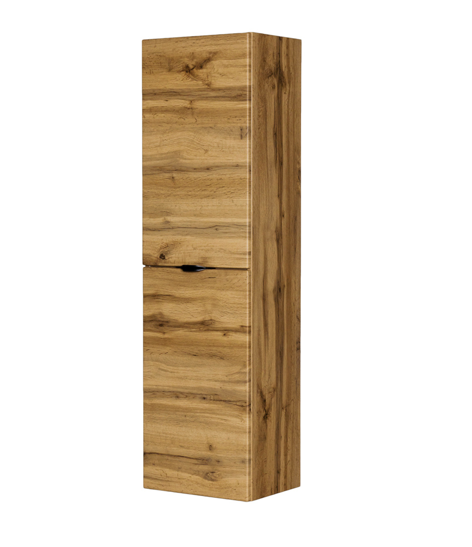 Quentis Badezimmer Hochschrank, 2 Türen,Eiche Natur