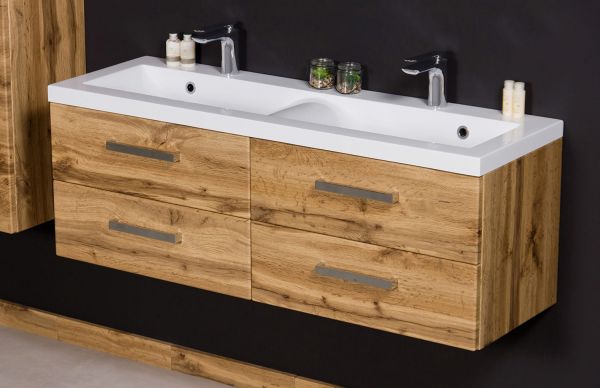 Doppelwaschplatz Genua, Breite 120 cm, Eiche Natur (GE2262)