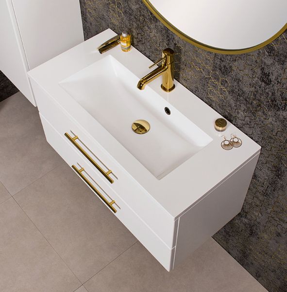 Badmöbelset Belli, Breite 80 cm, Weiß matt (BL8047)