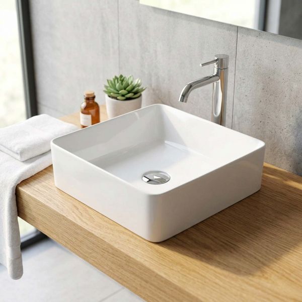 Aufsatzwaschtisch NEO 39, Keramik, weiß