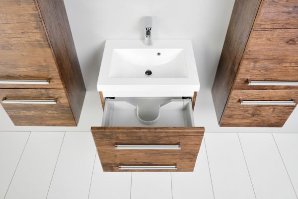 Quentis Badmöbel Genua, Breite 50 cm, Holzdekor antik, GE5250