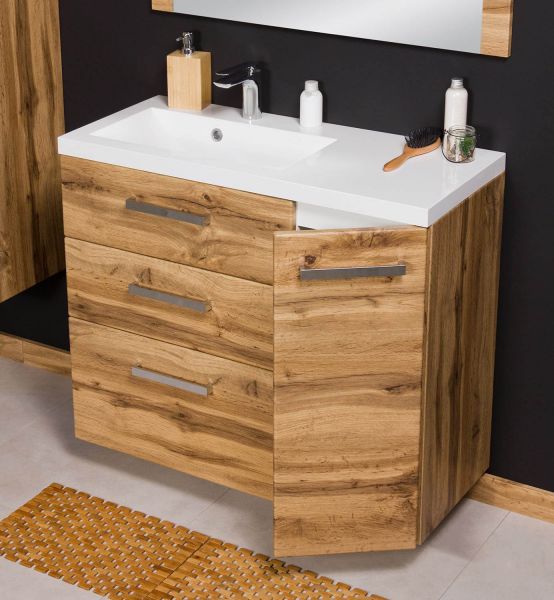 Badmöbel Genua Breite 90 cm, Eiche Natur, GE9362