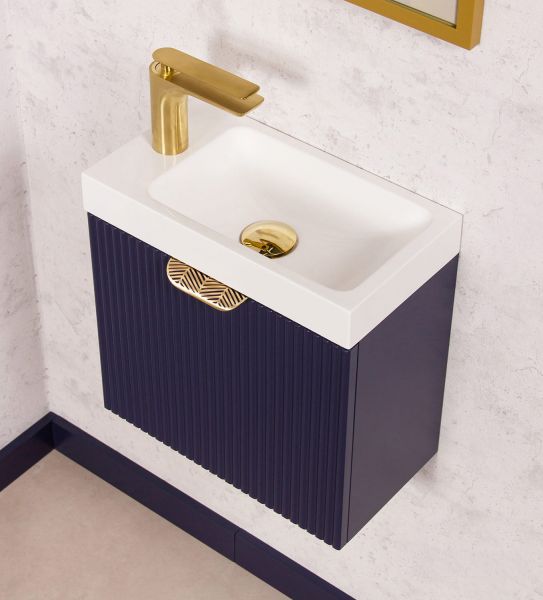 Quentis Badmöbel Gäste WC FRESCO Breite 40 cm blau (FRC-GN40)