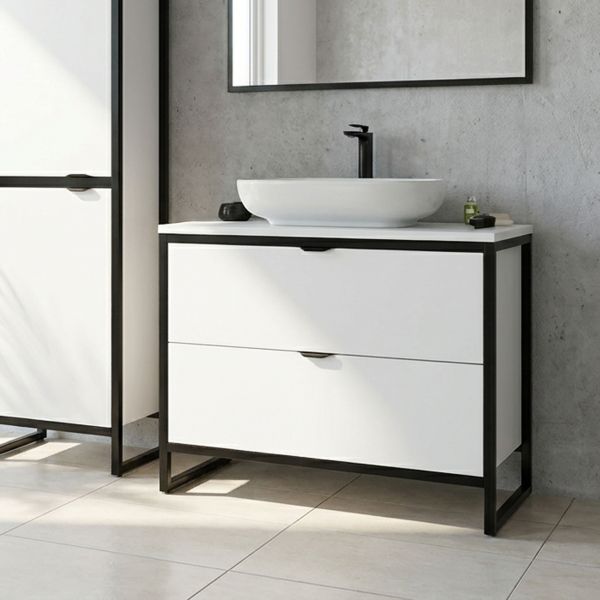 Badmöbel Cosmo, Breite 100 cm, Aufsatzbecken weiß, CS1047