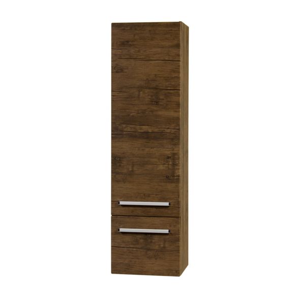 Badhochschrank, 1 Tür, 1 Schub, Holzdekor antik (HSG501S)