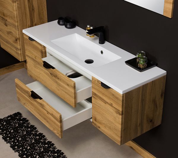 Quentis Badmöbel-Set VICTOR 120, Eiche Natur (VIC12062)