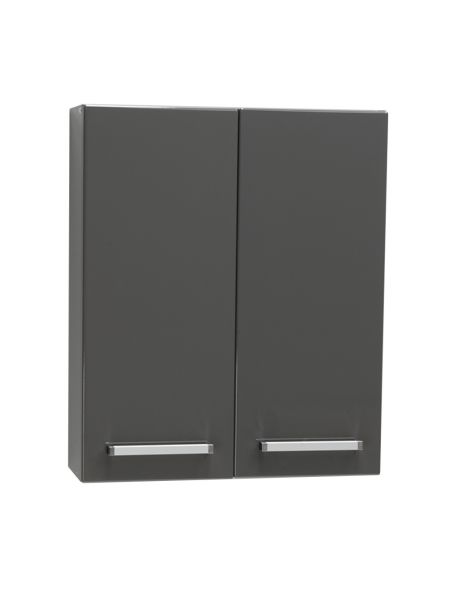 Bad-Hängeschrank, Breite 60 cm, 2 Türen, grafitgrau, HS-K-6056