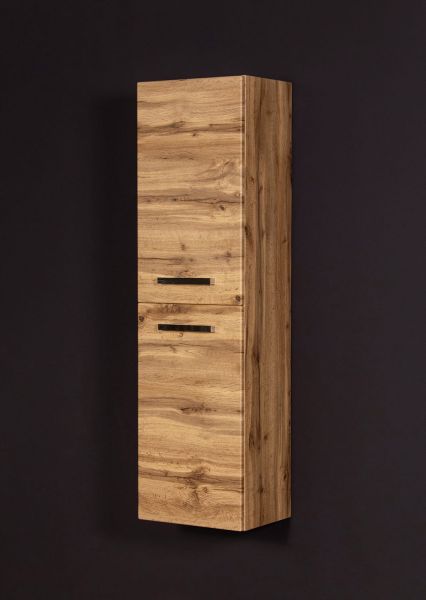 Badschrank inkl. Wäschekorb, Eiche Natur Badserien GENUA, SUSAN, ZENO, vormontiert