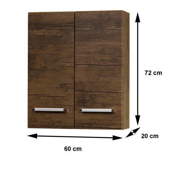 Bad-Hängeschrank Breite 60 cm, Holzdekor antik (HS6050)