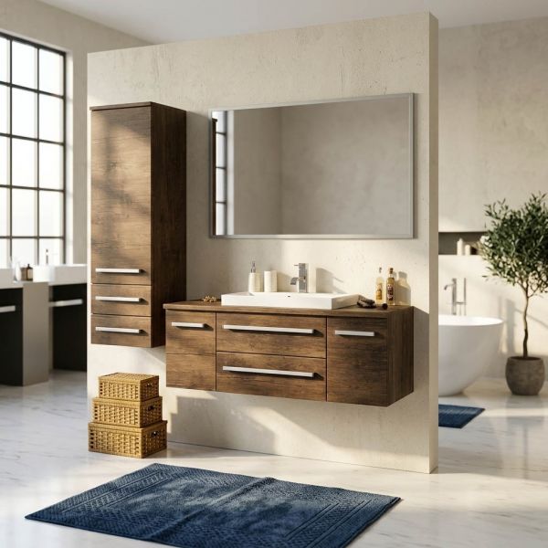 Badmöbel SUSAN Breite 120 cm, Holzdekor Antik