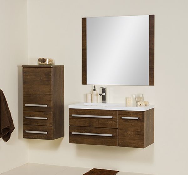 Waschplatz Genua Breite 90 cm, Front und Korpus Holzdekor antik, GE9250