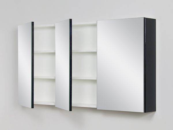 Spiegelschrank Breite 120 cm schwarz glänzend montiert SPS12048