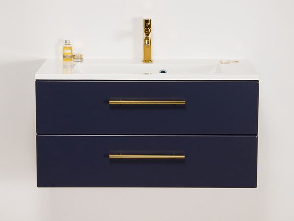 Badmöbelset Belli, Breite 80 cm, Marineblau matt (BL8049)