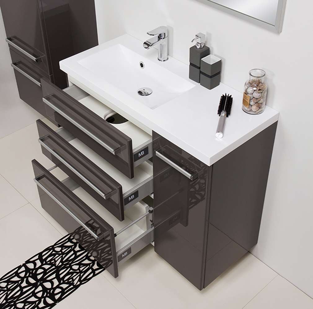 Quentis Badmöbel Genua, Breite 90 cm, grafitgrau Quentis