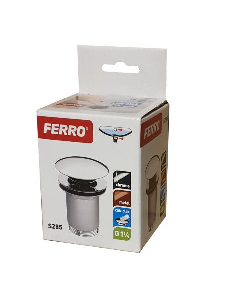 FERRO Pop-up Ablaufventil für Waschbecken mit Überlauf, Universal Abfluss Ventil, chrom