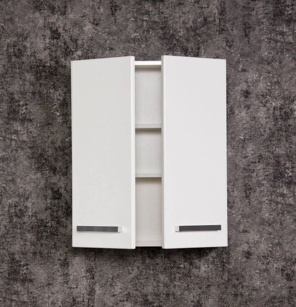 Badschrank, wandhängend, weiß glänzend, Breite 60 cm (HS60B)