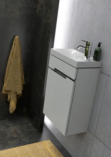 Gäste-WC Möbel SIVAS, Breite 40 cm, weiß glänzend, vormontiert