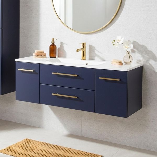 Badmöbel Belli, Breite 120 cm, Marineblau matt