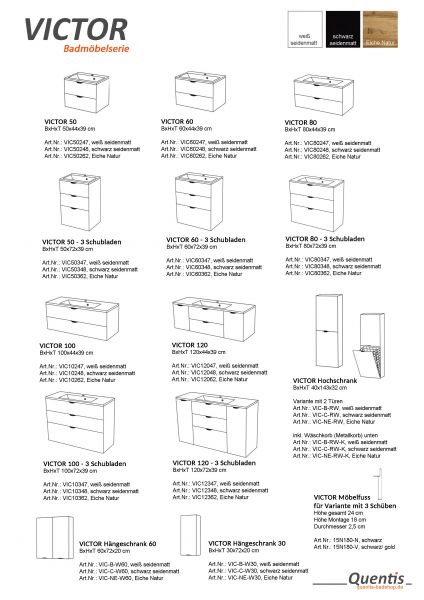 Hängeschrank VICTOR/ VICTA, 60 cm, 2 Türen, weiß matt