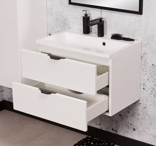 Badmöbelset VICTOR 60cm, 2 Schubladen, weiß matt (VIC60247)