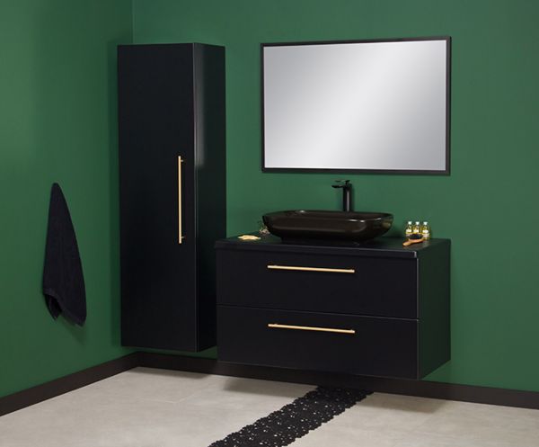 Hochschrank NOVARA, schwarz matt