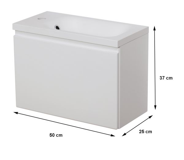 Badmöbel FAROS 50 cm, schwarz, Gäste-WC Möbelset, Unterschrank montiert