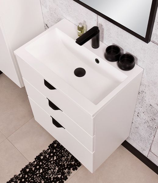 Badmöbel VICTOR 60, 3 Schubladen, weiß matt (VIC60347)