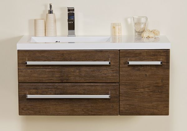 Waschplatz Genua Breite 90 cm, Front und Korpus Holzdekor antik, GE9250