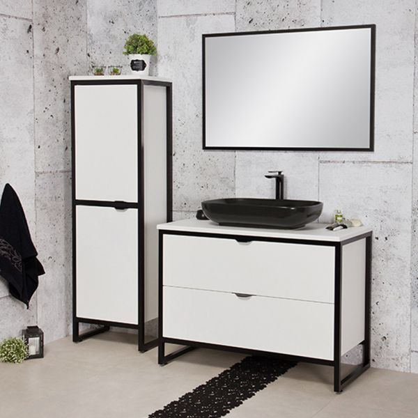 Badmöbel Cosmo, Breite 100 cm, Aufsatzbecken schwarz