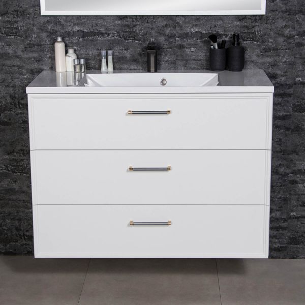 Badmöbelset ANTE 100 cm weiß seidenmatt