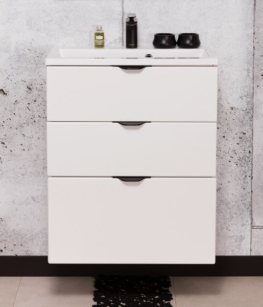 Badmöbel VICTOR 60, 3 Schubladen, weiß matt (VIC60347)