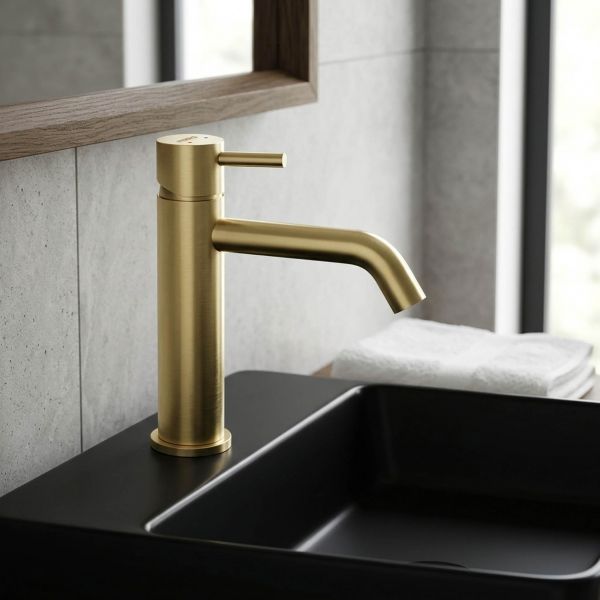 FERRO Waschtischarmatur CIRICULUS, Gold Brushed, Einhebelmischer inkl. Pop-up