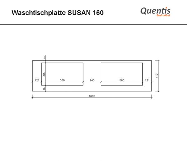 Maßblatt Ausschnitt Waschtischplatte