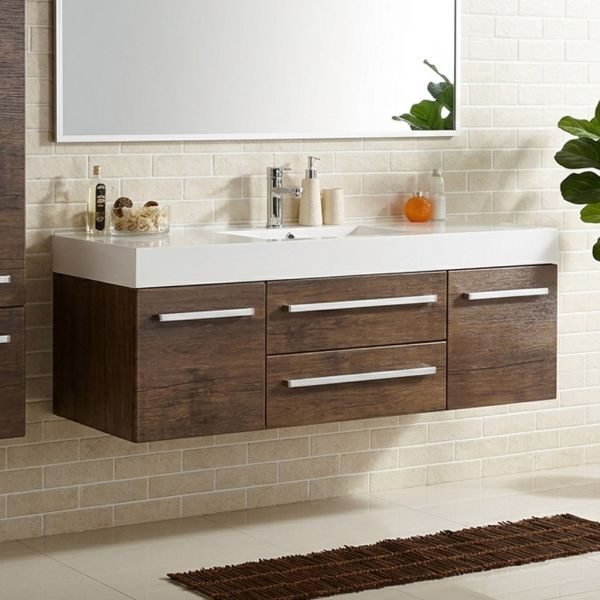 Badmöbel ZENO Breite 140 cm, Holzdekor antik