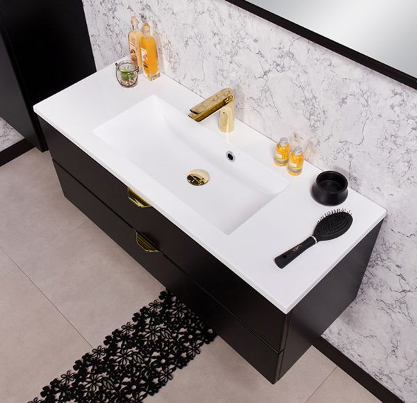 Quentis Badmöbel VICTOR 100 cm, schwarz matt (VIC10248)