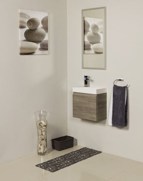 Gäste-WC Set Faros 40, Waschbecken RENA, Eiche grau, FZ4023R