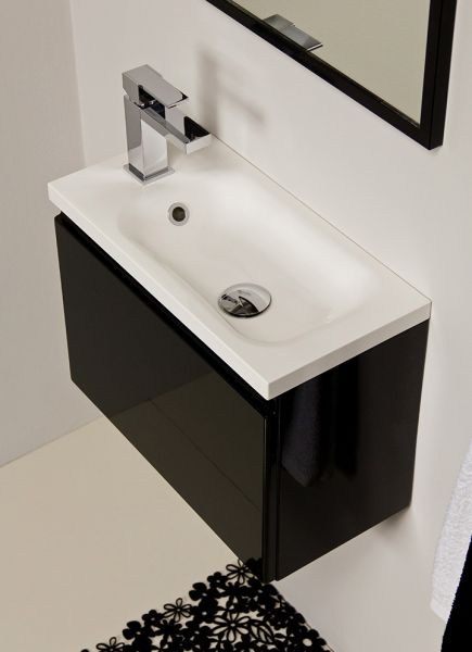 Waschplatzset Faros 50, schwarz glänzend, FZ5048