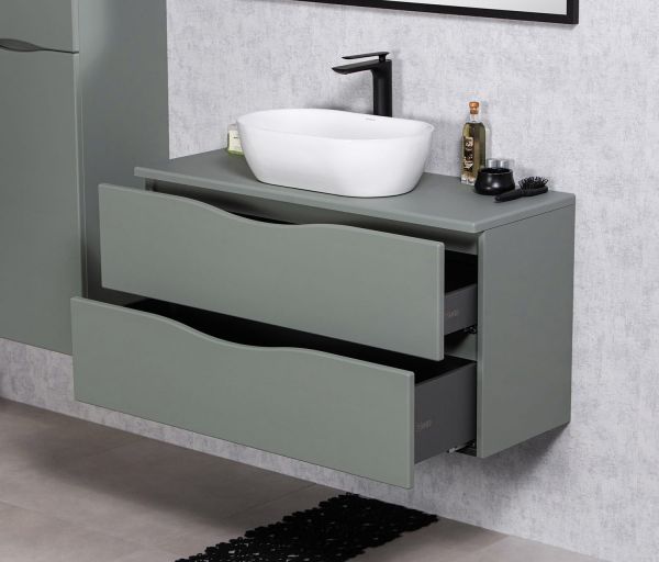Badmöbel ONDA 100 cm, salbeigrün matt (OND-SZ-U100)