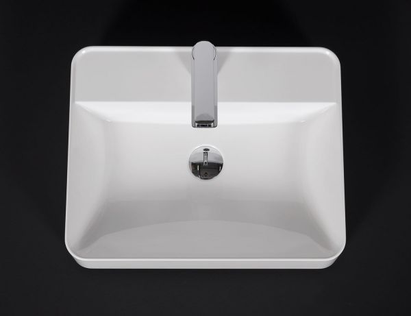 Aufsatzwaschtisch TRETTO Breite 50 cm Waschbecken weiß