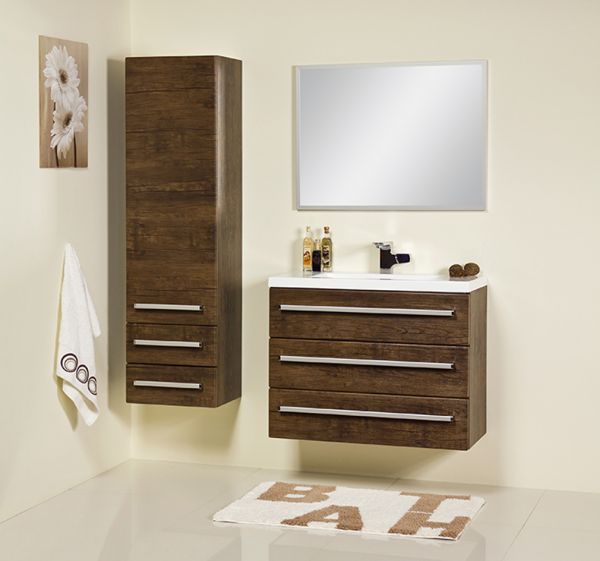 Waschplatzset Genua, 80, Holzdekor antik (GE8350)