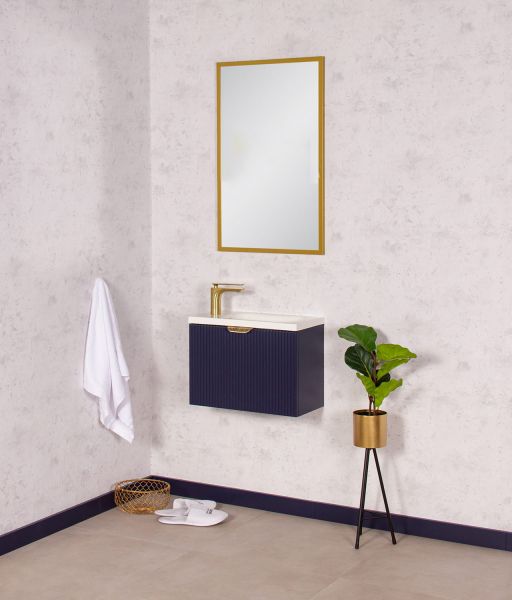 Gäste-WC Möbel FAROS ART, Breite 50 cm, marineblau matt (FRC-GN50)