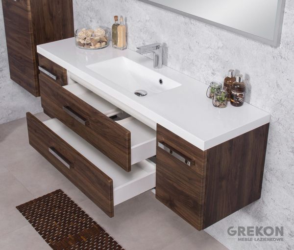 Quentis Badmöbel Genua 140, Nussbaum (GE42OR)